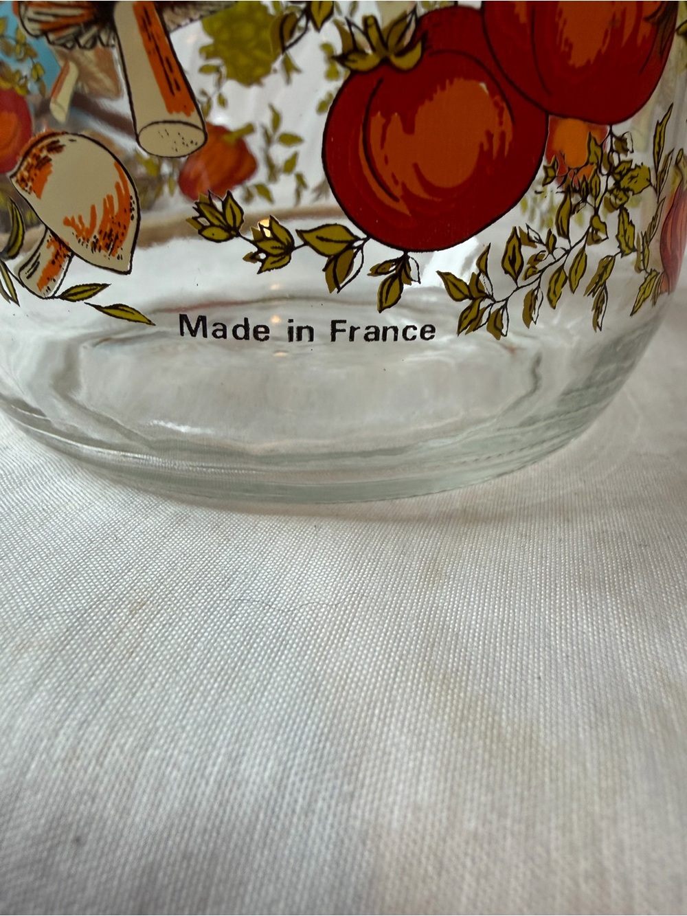 Vintage Arcoroc France Glass Canister Vegetable Garden Tomato Mushroom - Picture 5 of 12
